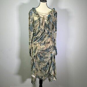 Preen by Thornton Bregazzi Scarlet Women's Size L Ivory Bouquet Dress NWT